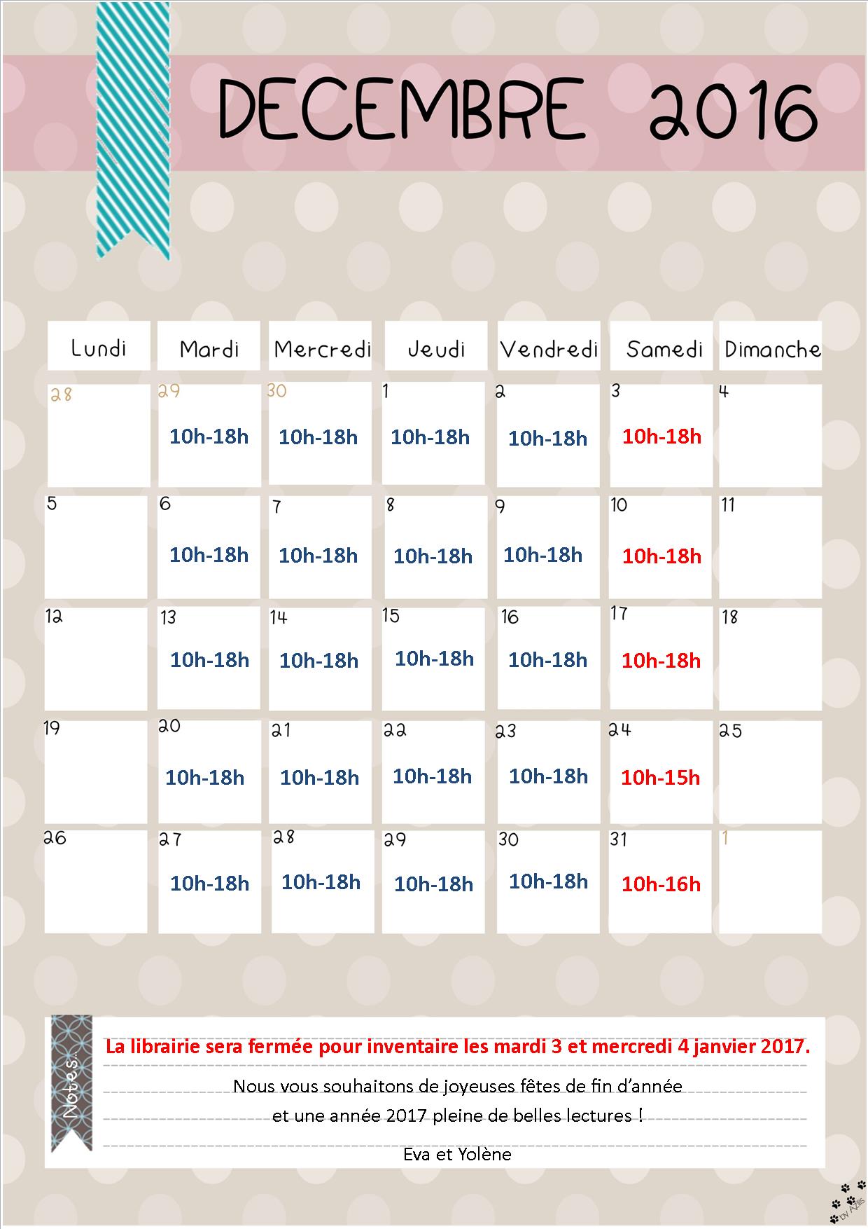 Horaire dcembre 2016